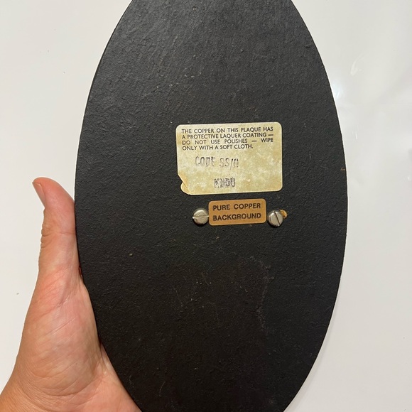 Vintage Gastone Copper Art Deer Stag Wall Hanging signed original hand painted. - Picture 4 of 4